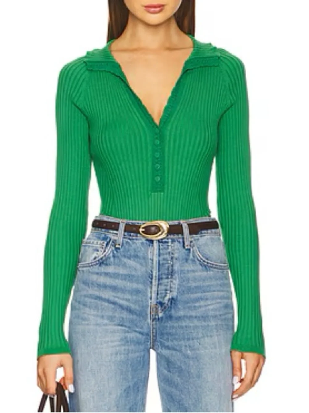 FREE PEOPLE Ready For It Bodysuit in Green Size Large NWT